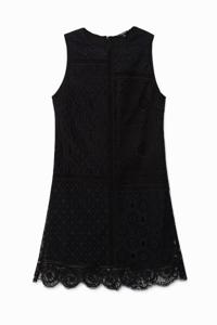 Mouwloze kanten jurk - BLACK - S