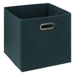 Opbergmand/kastmand 29 liter smaragdgroen linnen 31 x 31 x 31 cm   -