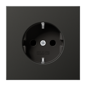 Jung LS990 wandcontactdoos 1-voudig met randaarde antraciet