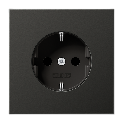 Jung LS990 wandcontactdoos 1-voudig met randaarde antraciet