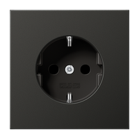 Jung LS990 wandcontactdoos 1-voudig met randaarde antraciet