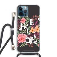 Hello in flowers: iPhone 12 Pro Transparant Hoesje met koord