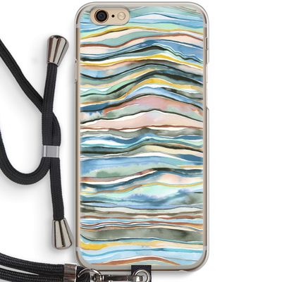 Watercolor Agate: iPhone 6 / 6S Transparant Hoesje met koord