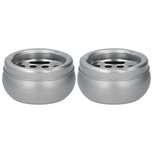 Asbak - 2x stuks - Aluminium - 10 x 5,5 cm