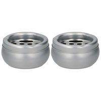 Asbak - 2x stuks - Aluminium - 10 x 5,5 cm