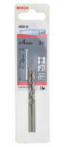 Bosch Accessories 2608585916 HSS Metaal-spiraalboor 4 mm Gezamenlijke lengte 75 mm Geslepen DIN 338 Cilinderschacht 2 stuk(s)