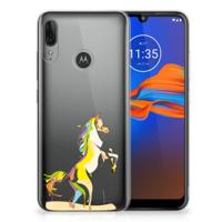 Motorola Moto E6 Plus Telefoonhoesje met Naam Horse Color