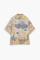 Geborduurde bedrukte blouse - WHITE - M