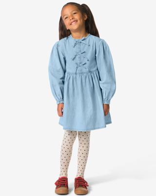 HEMA Kinderjurk a-lijn strikjes blauw (blauw)