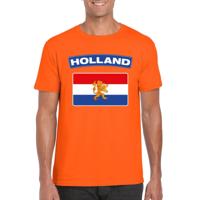 T-shirt met Hollandse vlag - oranje - heren - Nederland - korte mouwen