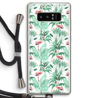 Flamingo bladeren: Samsung Galaxy Note 8 Transparant Hoesje met koord