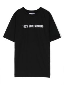 Moschino Kids t-shirt en coton à logo imprimé - Noir