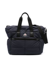 Moncler Enfant sac à langer à patch logo - Bleu