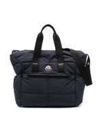 Moncler Enfant sac à langer à patch logo - Bleu - thumbnail