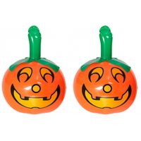 2x stuks halloween versiering opblaas pompoen van 46 cm - thumbnail