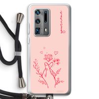 Giving Flowers: Huawei P40 Pro Plus Transparant Hoesje met koord