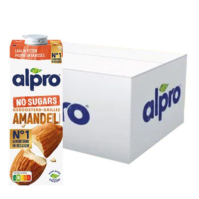 Alpro - Amandeldrink No sugars Geroosterd - 4x 1ltr