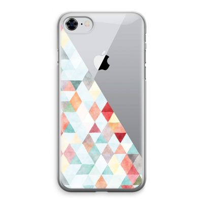 Gekleurde driehoekjes pastel: iPhone 8 Transparant Hoesje