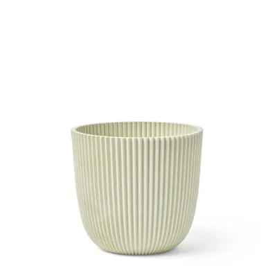 Bloempot Bol Groove Made With Zaagsel Beige 17 15 Sawdust White Capi Europe