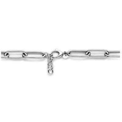 Armband Paperclipschakel rond zilver 11,5 mm 19-21 cm