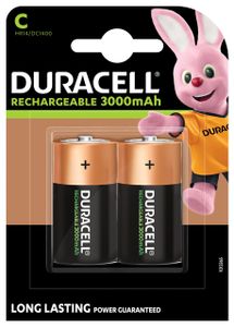 Batterij oplaadbaar Duracell 2xC 3000mAh Plus