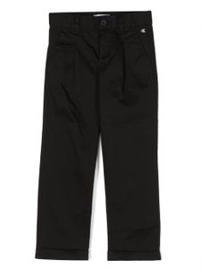 Calvin Klein Kids pantalon chino à détail de plis - Noir