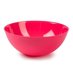 Plasticforte Serveerschaal/Saladeschaal - D25 x H10 cm - kunststof - fuchsia roze - 2,5 liter - Serveerschalen