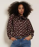 strik blouse met stippenprint