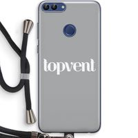Topvent Grijs Wit: Huawei P Smart (2018) Transparant Hoesje met koord