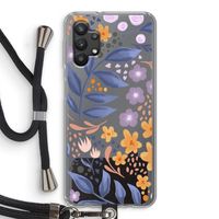 Flowers with blue leaves: Samsung Galaxy A32 5G Transparant Hoesje met koord