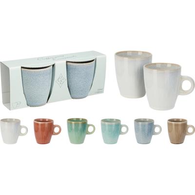 Siaki Koffiemok / theemok Faye - set 2x - beige - 220 ml - mokken - keramiek