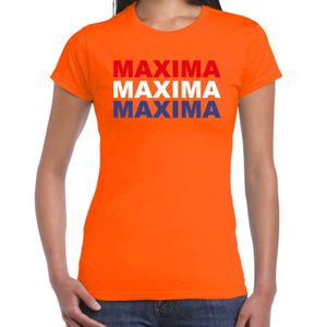 Maxima t-shirt oranje voor dames - Koningsdag shirts