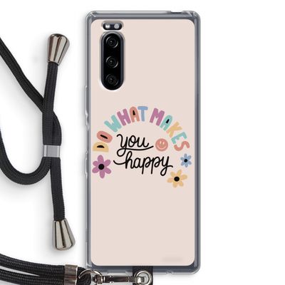 Happy days: Sony Xperia 5 Transparant Hoesje met koord