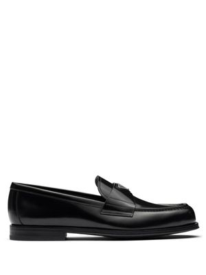 Prada mocassins à logo triangle - Noir