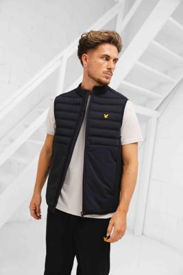 Lyle & Scott Hybrid Double Baffle Bodywarmer Heren Zwart - Maat M - Kleur: Zwart | Soccerfanshop