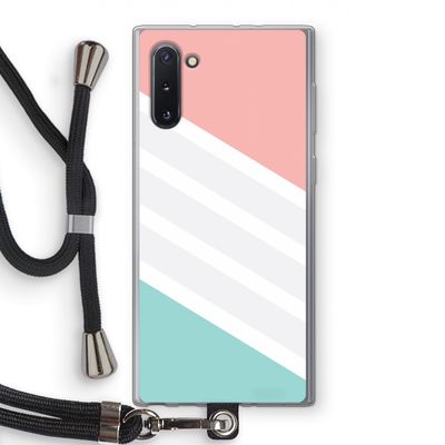 Strepen pastel: Samsung Galaxy Note 10 Transparant Hoesje met koord