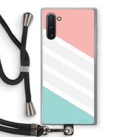 Strepen pastel: Samsung Galaxy Note 10 Transparant Hoesje met koord