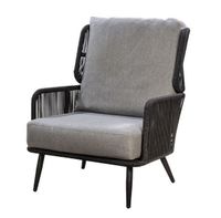 Tsubasa lounge chair alu black/rope black/mixed grey - Yoi