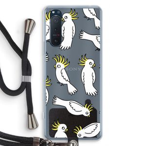 Papegaai: Sony Xperia 5 II Transparant Hoesje met koord