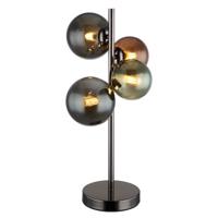 Globo Zwarte tafellampRiha gekleurd glas 4-lichts - 56142-4T