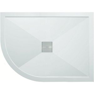 Crosswater Showertray douchebak 120x90x2,5cm kwartrond offset links wit SLQ91200L