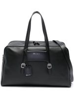 Santoni logo-print leather holdall - Noir - thumbnail