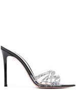 Gianvito Rossi mules Rika 105 mm à ornements en cristal - Blanc