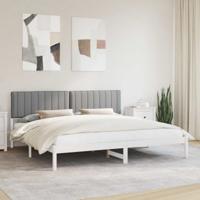 Bedframe met Gevoerd Hoofdgedeelte Lichtgrijs 200 x 200 cm