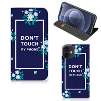 iPhone 12 Mini Design Case Flowers Blue DTMP - thumbnail