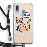 Miauw: Samsung Galaxy A40 Transparant Hoesje met koord