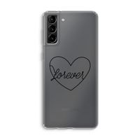 Forever heart black: Samsung Galaxy S21 Plus Transparant Hoesje
