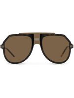 Dolce & Gabbana Eyewear Lusso Sartoriale pilot-frame sunglasses - Marron