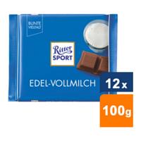 Ritter Sport - Fijne melkchocolade - 12x 100g