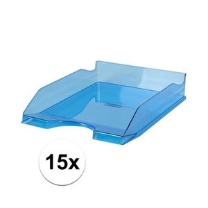 15 Stuks brievenbakjes transparant blauw A4 formaat